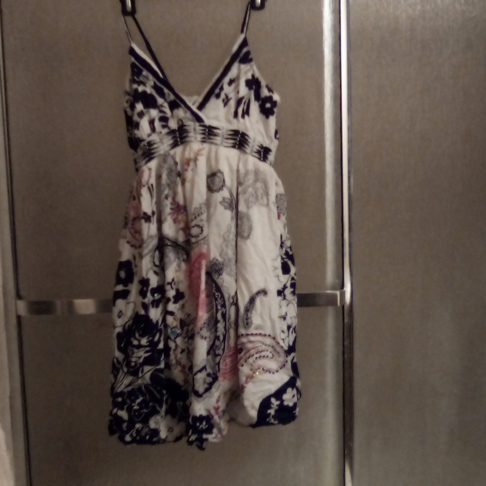 Raiment brand M dark blue white pink sequin dress